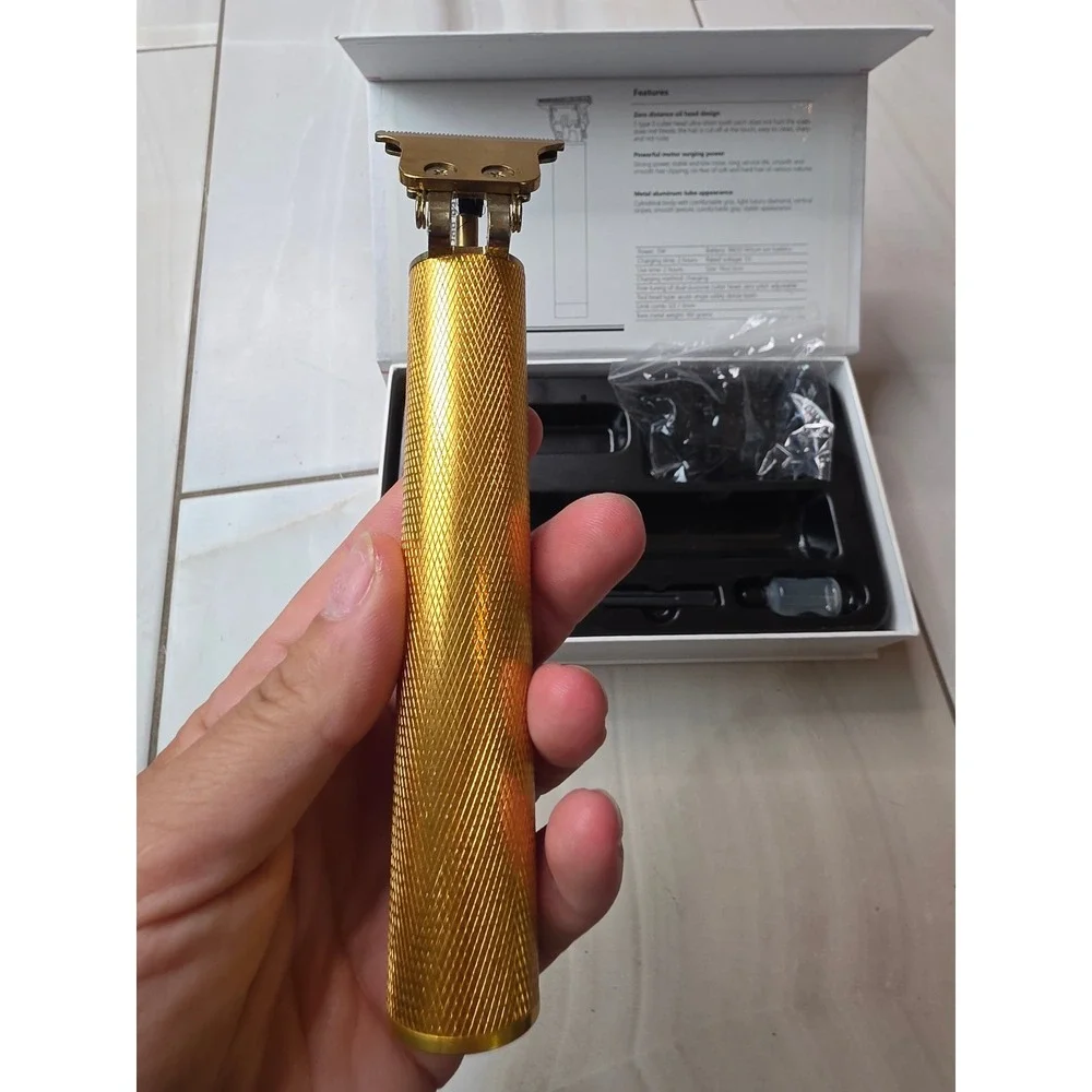 Vintage T9 Professional Trimmer Cordless Hair Clipper Gold‎ USB Rechargeable W2